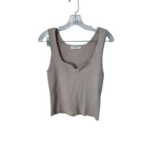 Avec Les Filles Luxe Body Knit Sweater Tank Top Size Large